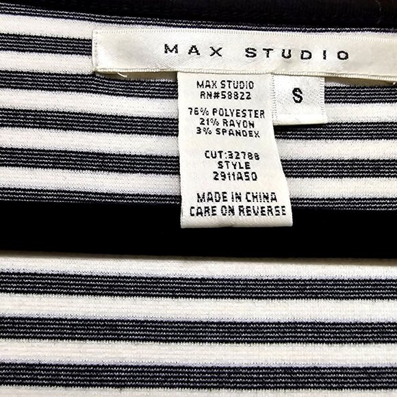 Max Studio Womens Striped Short Sleeve Dress S Black/White - Picture 3 of 6